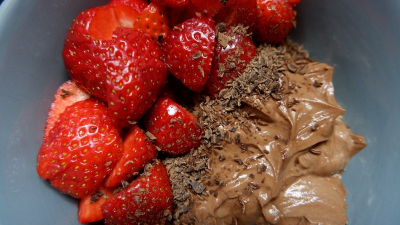 Schokoladen-Skyr-Erdbeeren