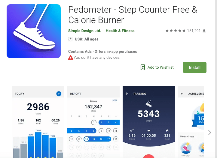 Pedometer - Step Counter Free & Calorie Burner