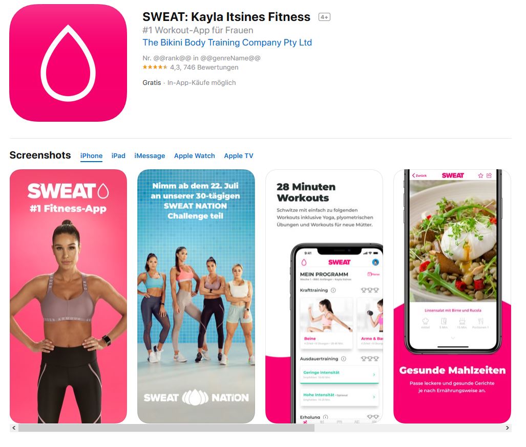 Sweat. Kayla Itsines Fitness