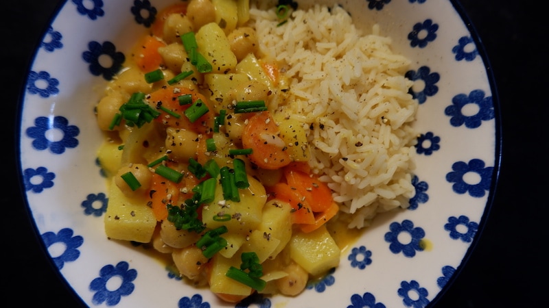 vegatrisches Curry Reis